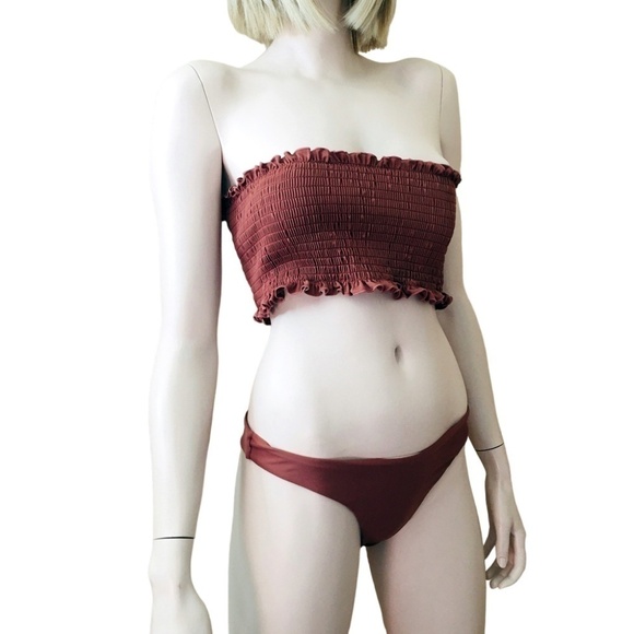 Zaful Forever Young 2 Piece Swimsuit Bikini Bathing Suit Shirred Smocked NWOT - Picture 4 of 15